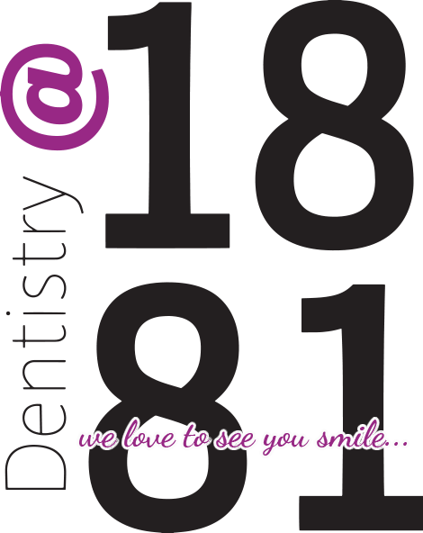 Dentistry at 1881 logo and We Love to See You Smile decorative text